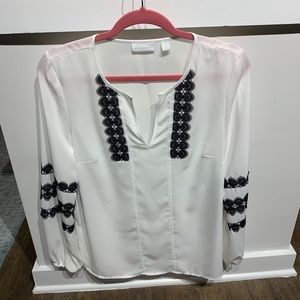 White blouse with lace detail